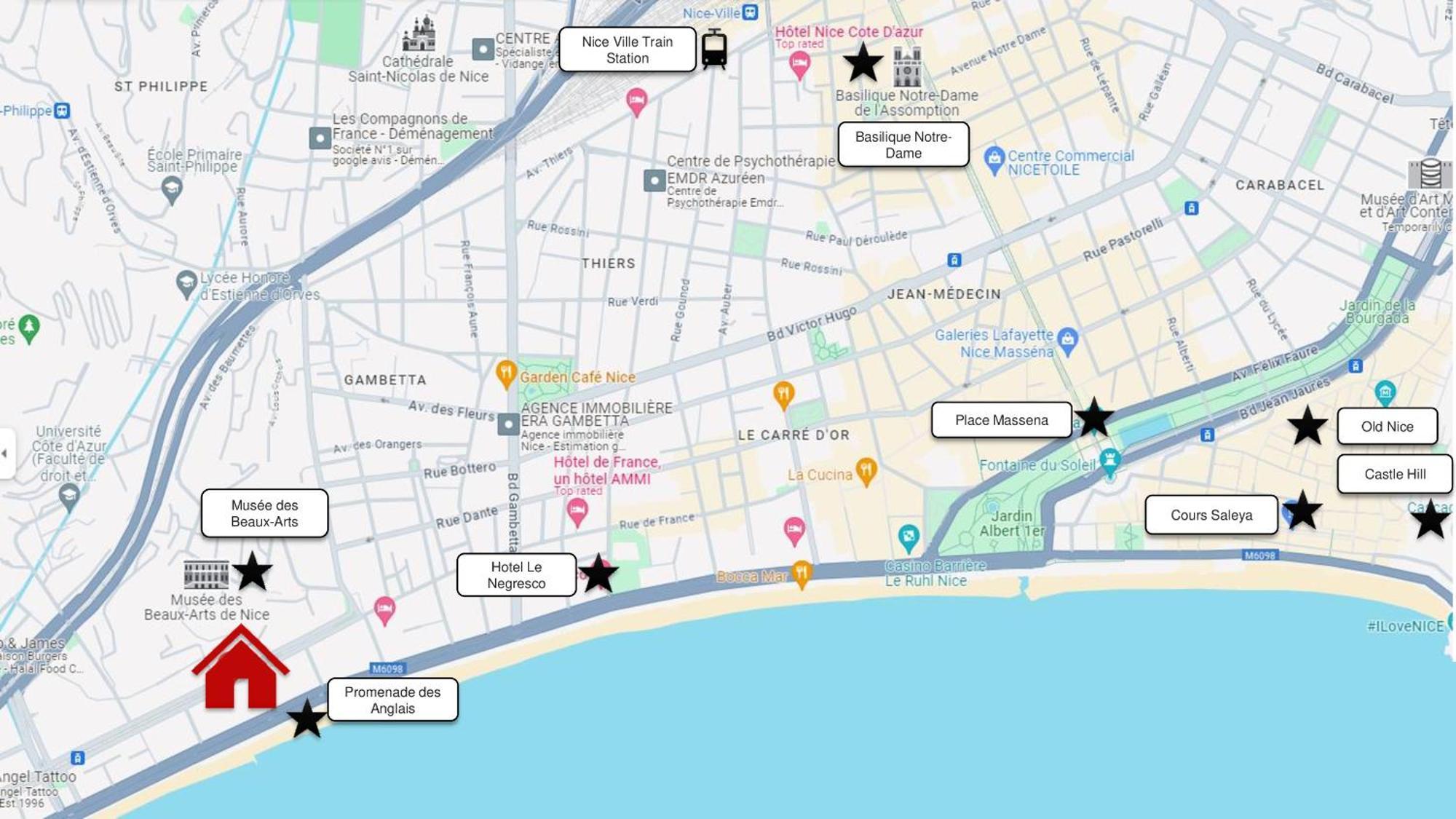 Cosy Studio 200 M From Nice Beach & Promenade Des Anglais Leilighet Eksteriør bilde